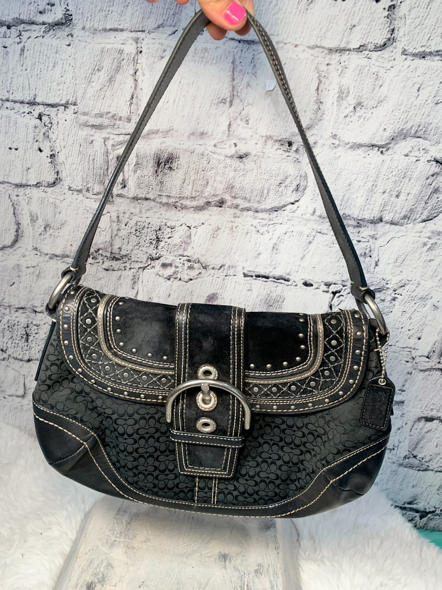 Pre Owned Coach F11517 Vintage Soho Signature C Canvas & Patchwork