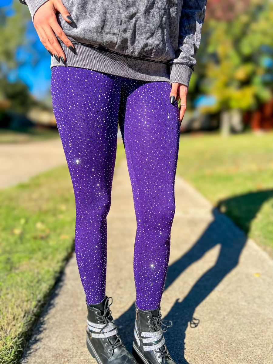 Bling Front and Back Leggings - Purple – Style Babes