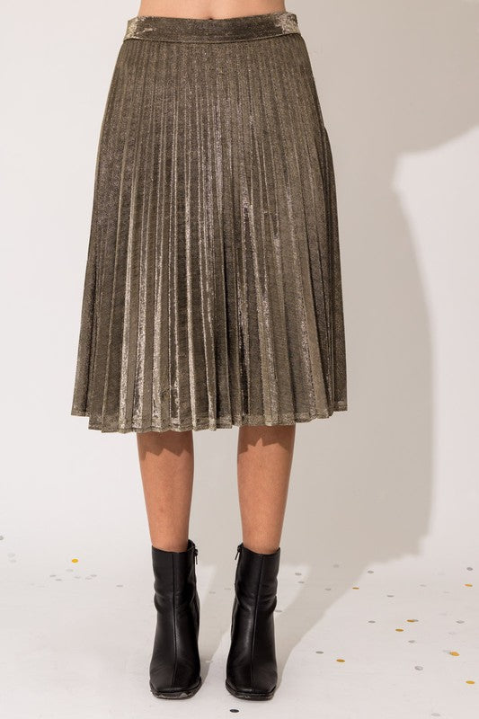 lurex pleated midi dress Midi dress in pleated lurex jersey