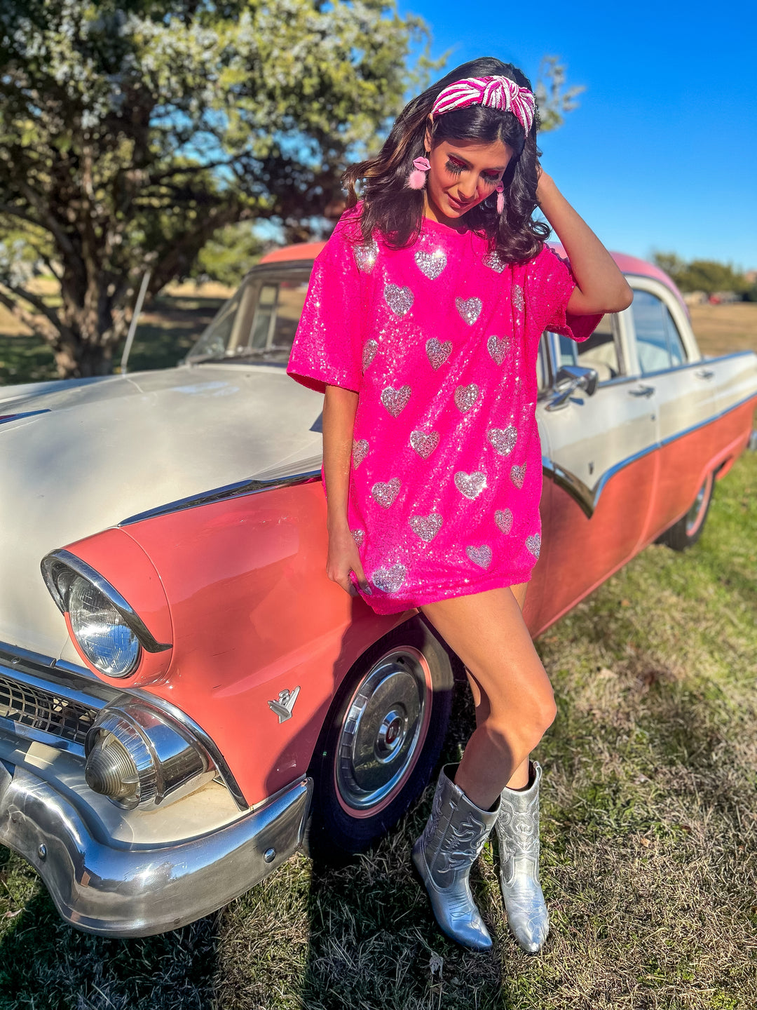 pink sequin heart dress ADYCE Dusty Pink Sequin Party Dress Wedding Dresses Formal Gowns Prom Bridesmaid Mother Off Shoulder Slit Ruched Waist A-Line Long Elegant G,L