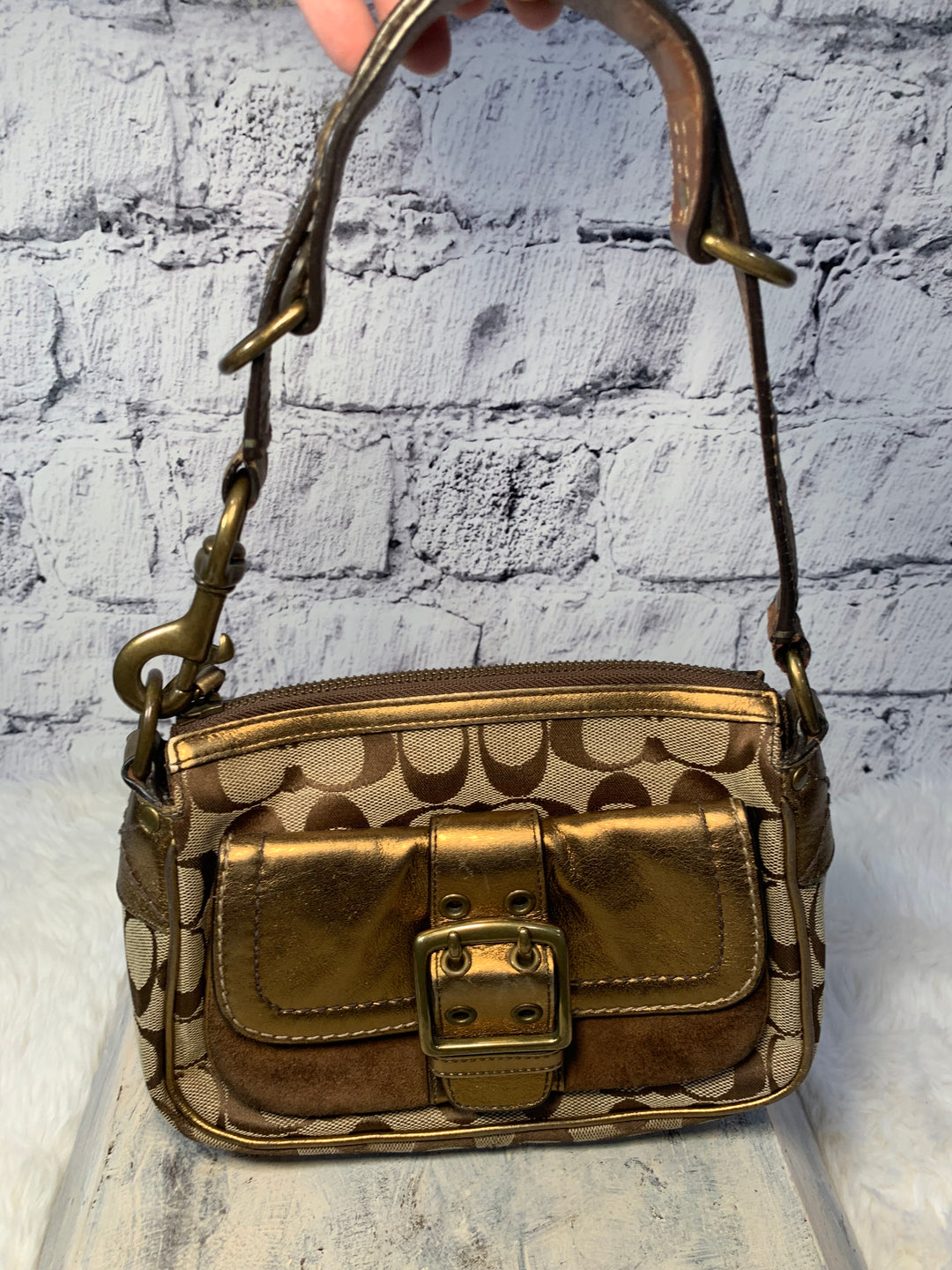 Pre Owned Coach 1495 2004 Special Edition Bronze Signature Logo