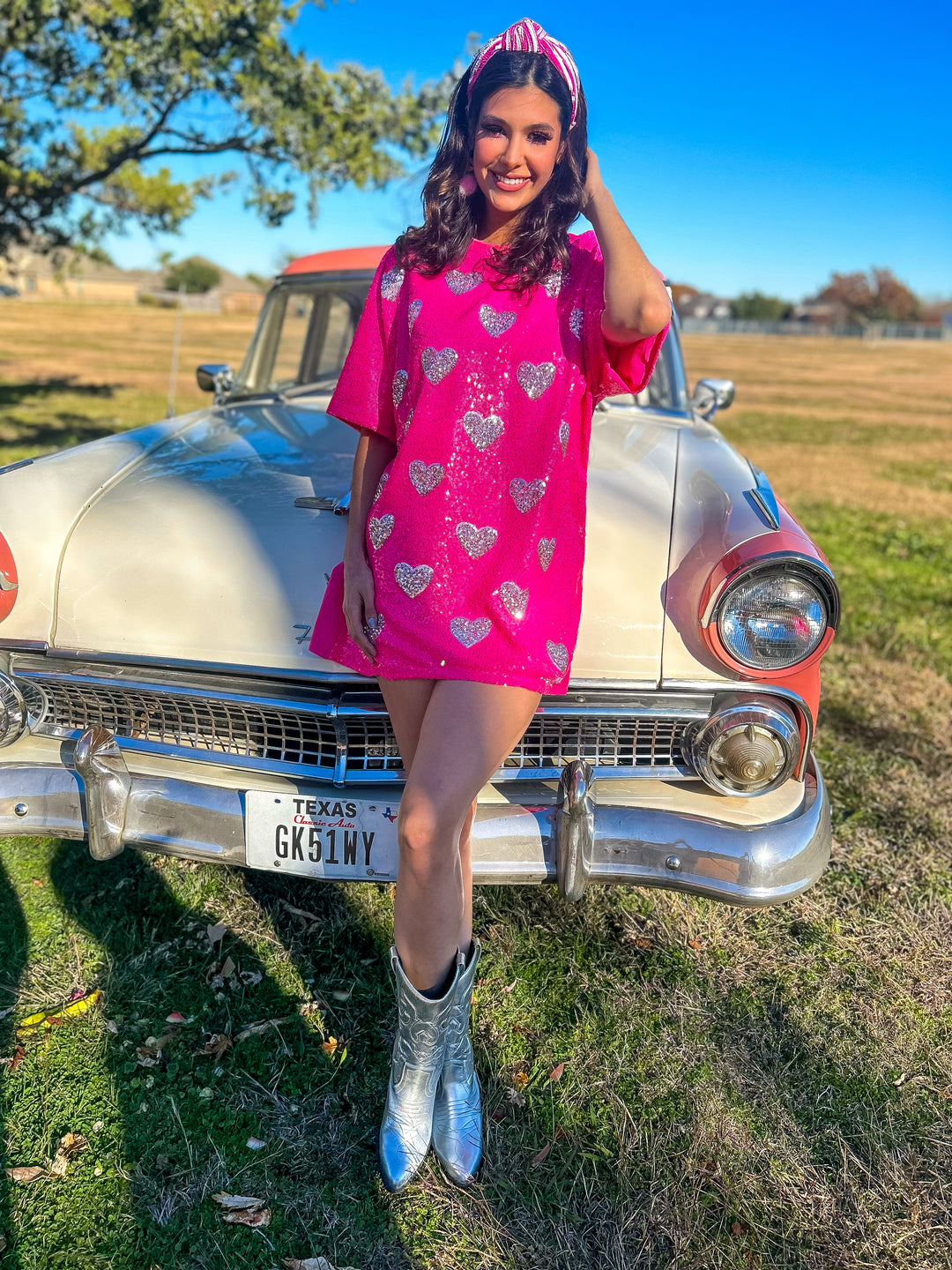 Lover Heart Sequin T Dress
