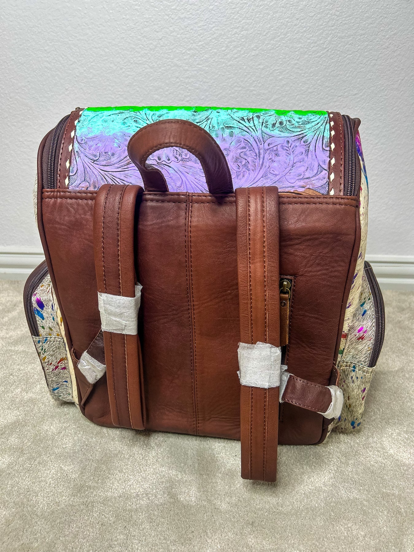 Up-Cycled Designer Cowhide Leather Rosie Backpack – Three Blessed Gems