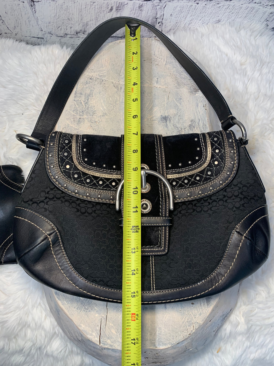Pre Owned Coach F11517 Vintage Soho Signature C Canvas & Patchwork