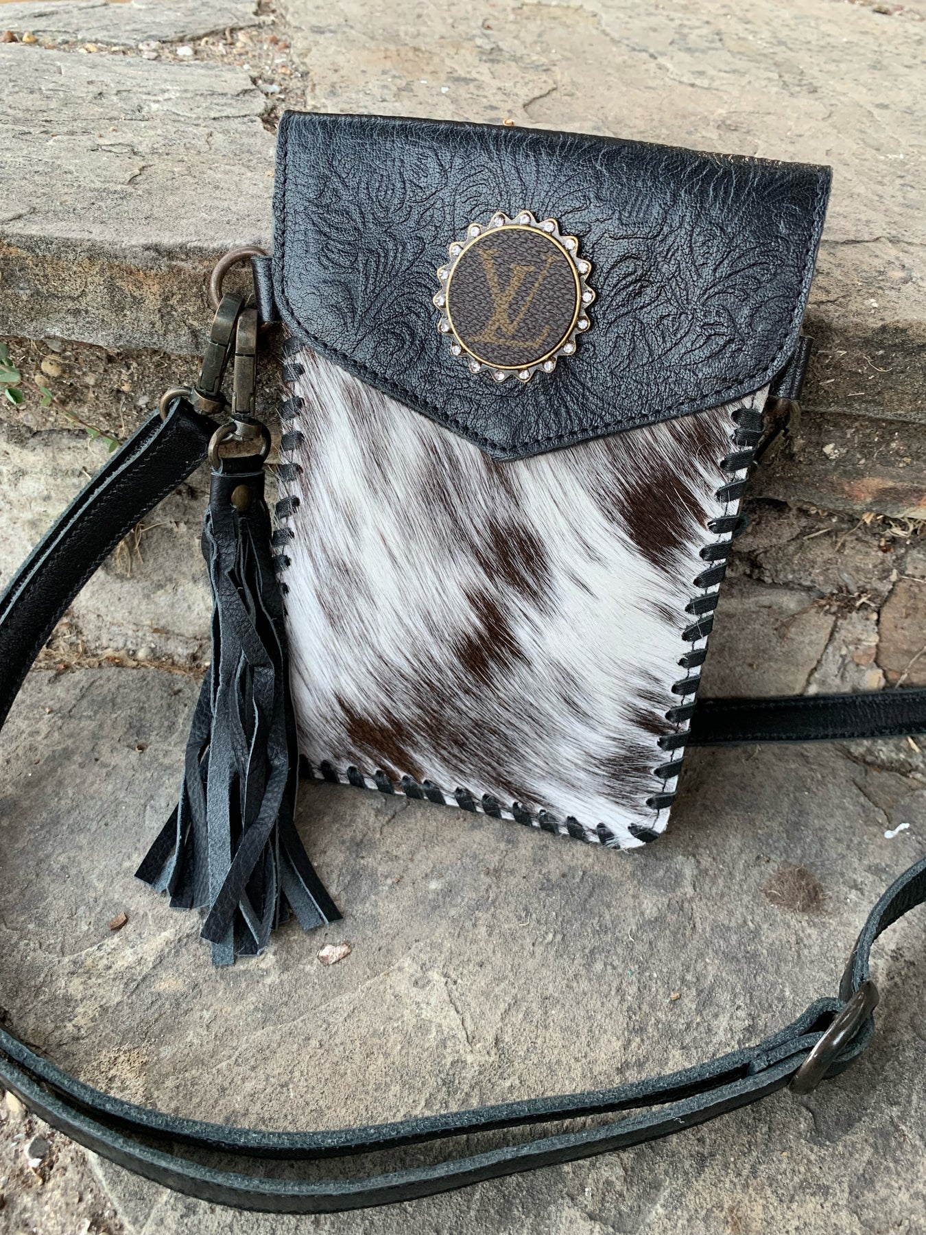 repurposed louis vuitton cowhide purse
