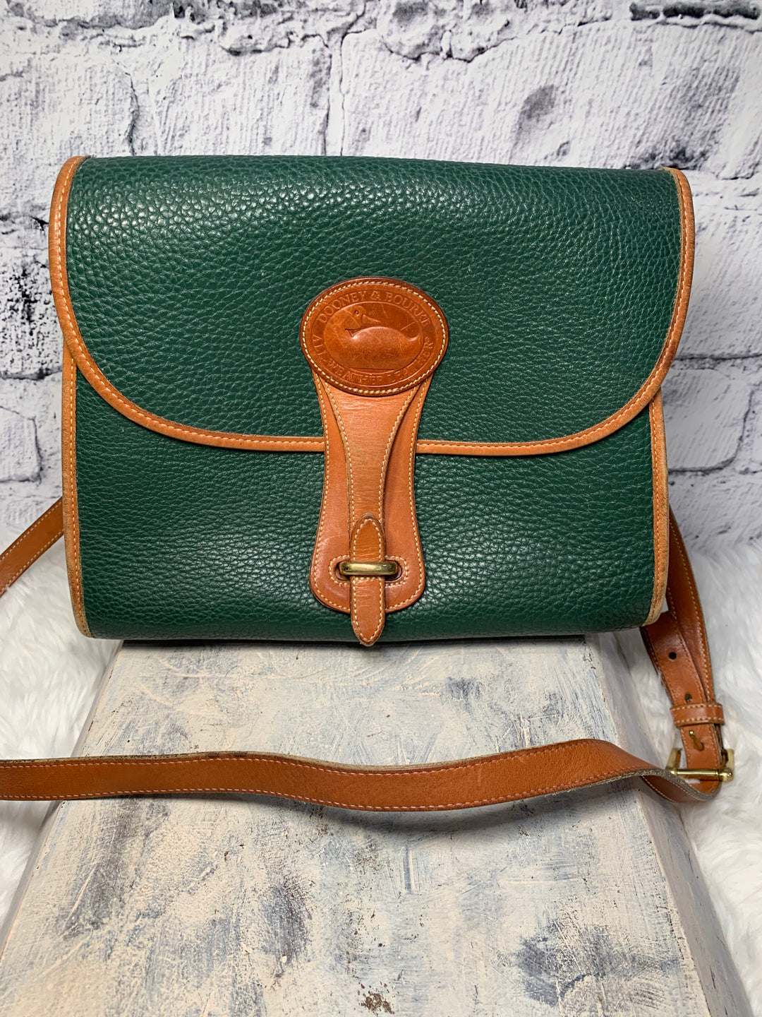 Pre Owned Vintage Dooney & Bourke Leather Equestrian Crossbody