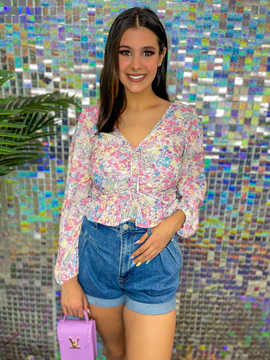 floral peplum top