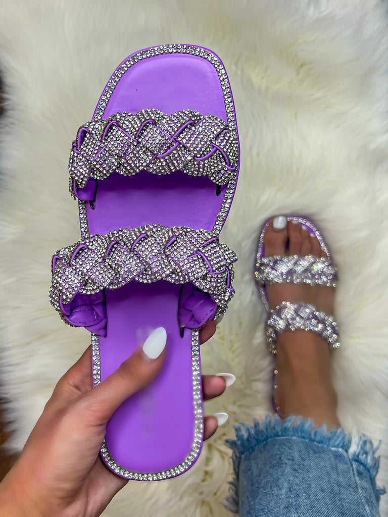 Purple deals rhinestone sandals