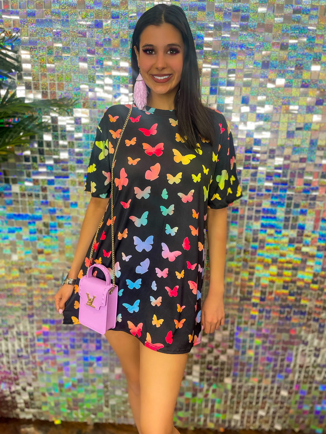 butterfly t shirt dress Butterfly Insect Printed T-shirt Dress for Women, Butterfly Lover Gift, Aesthetic Shirt Dress, Cute Lounge wear Shirt, Casual Beach Dress