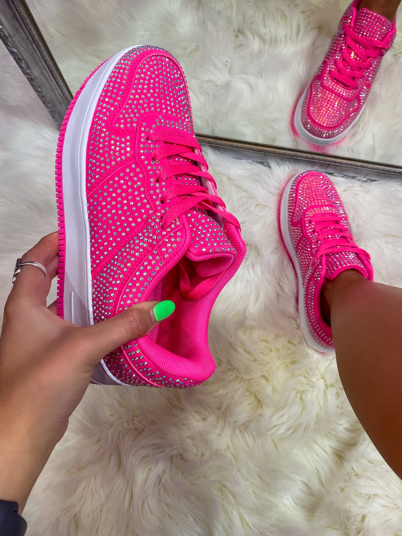 Soar High Bling Sneakers Hot Pink